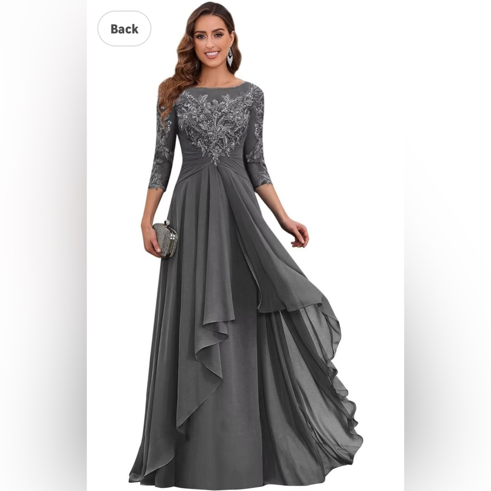 Elegant Gray Evening Gown
